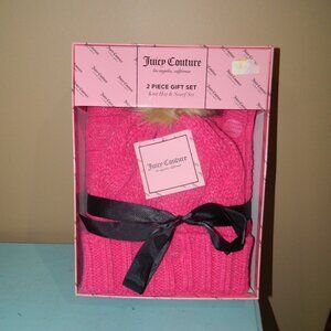 Juicy Couture 2 Pc Gift Set Knit Hat & Scarf Set